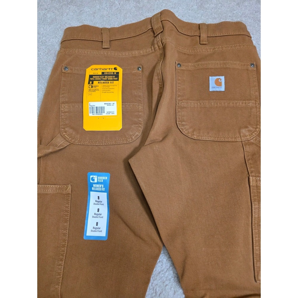 Carhartt women Rugged Flex Relaxed Fit Twill Double Front Work Pants Brown 8R - Picture 7 of 7